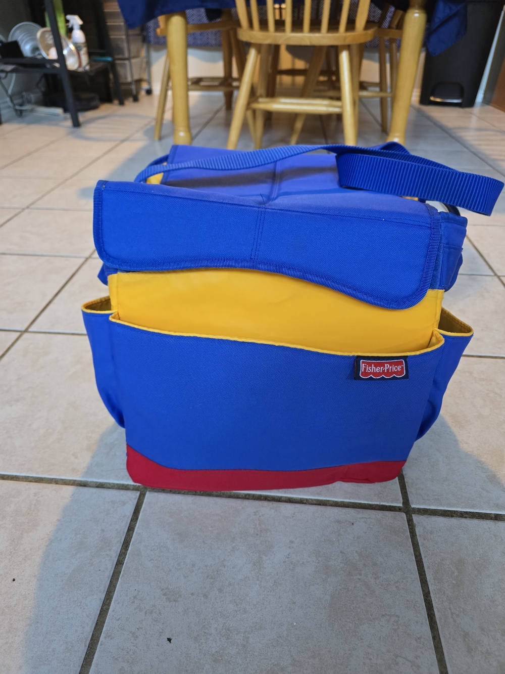 Vintage Like NEW Fisher-Price Blue and Yellow Diaper Bag Toy Tote